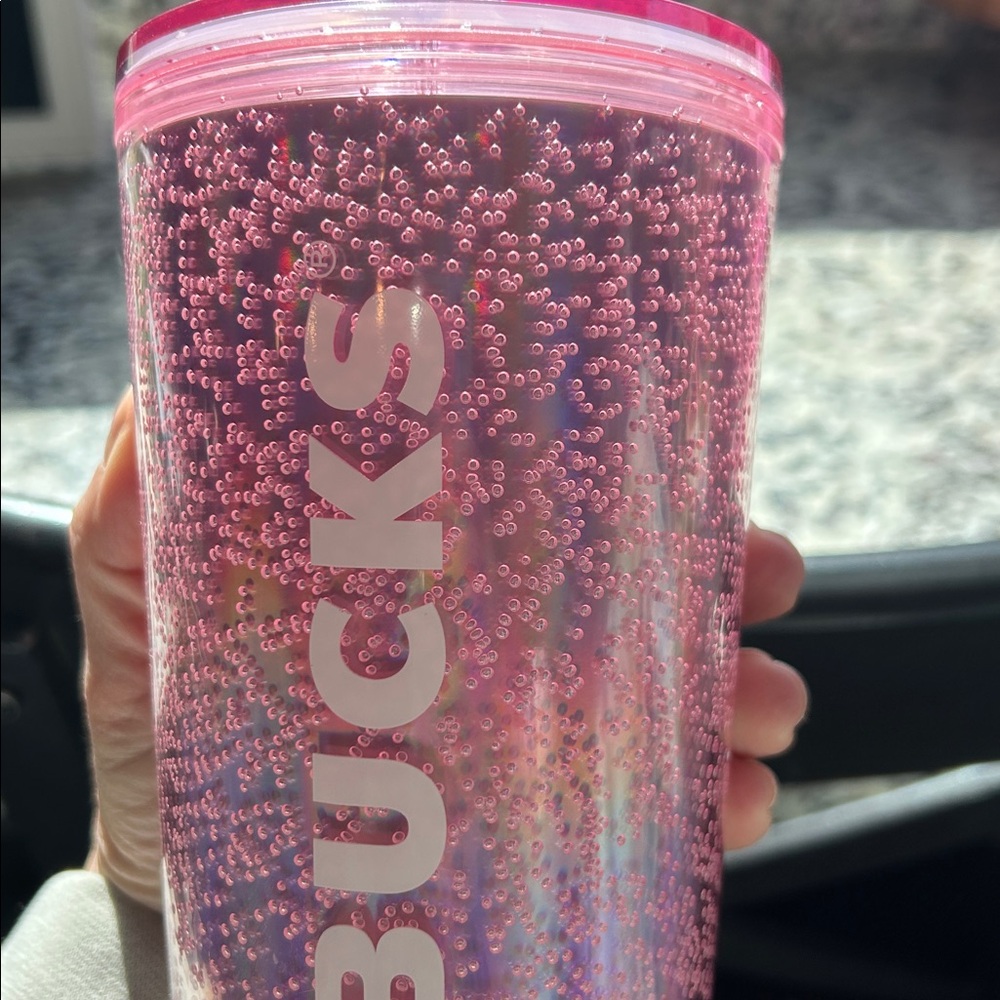EUC Starbucks Pink mini bubbles Tumbler with Straw - Picture 3 of 3